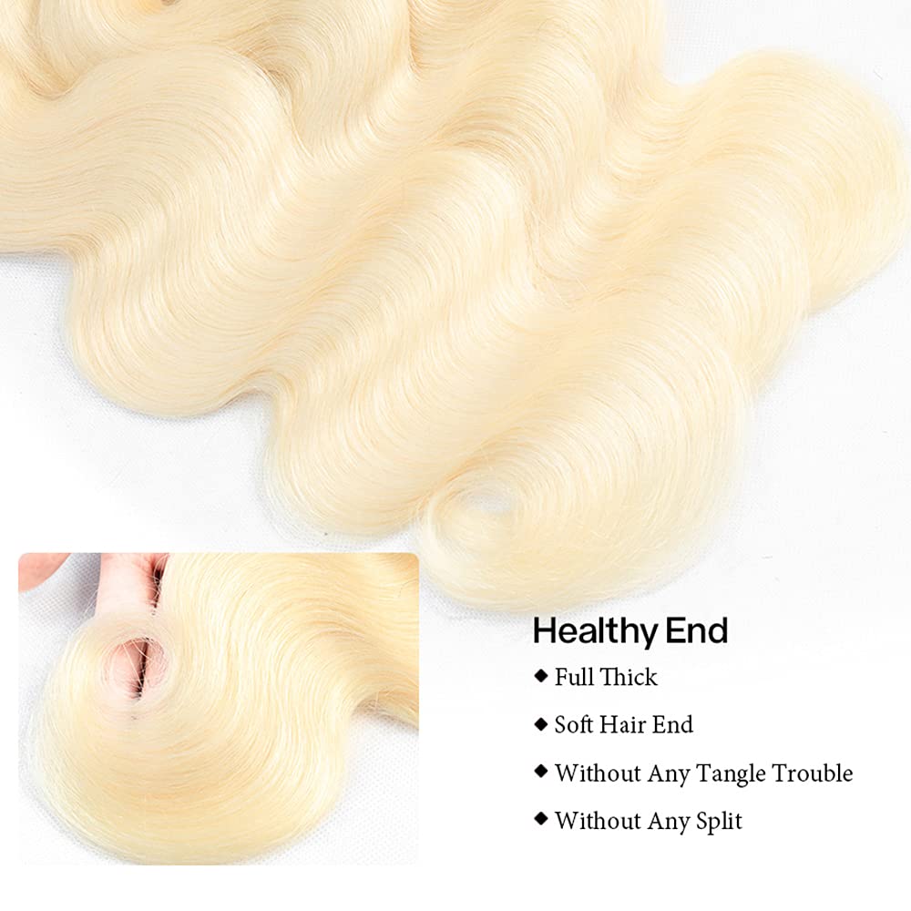 Tissage Cheveux Vierge Human Hair Body Wave 7A Blond Platine 613#