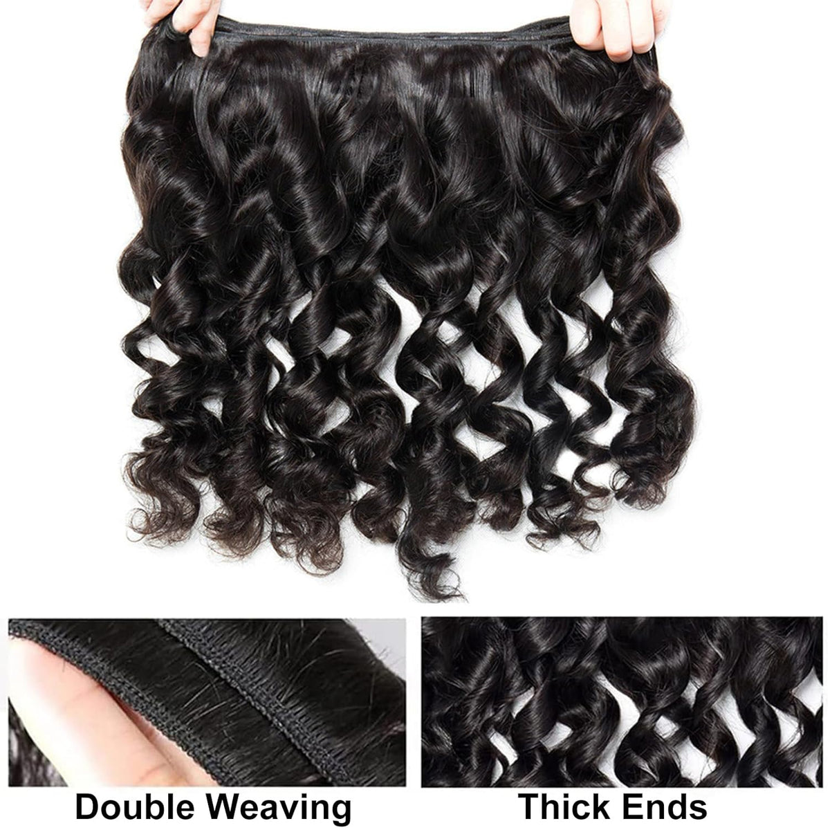 Tissage Cheveux Vierge Human Hair Loose Wave 7A Brun Foncé 1B 100 Gr