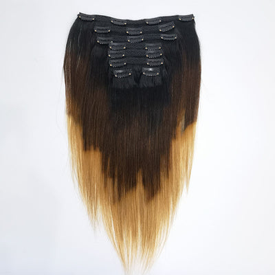 Kit Extensions à Clips Straight Ombre Brun Chocolat Blond 120 gr