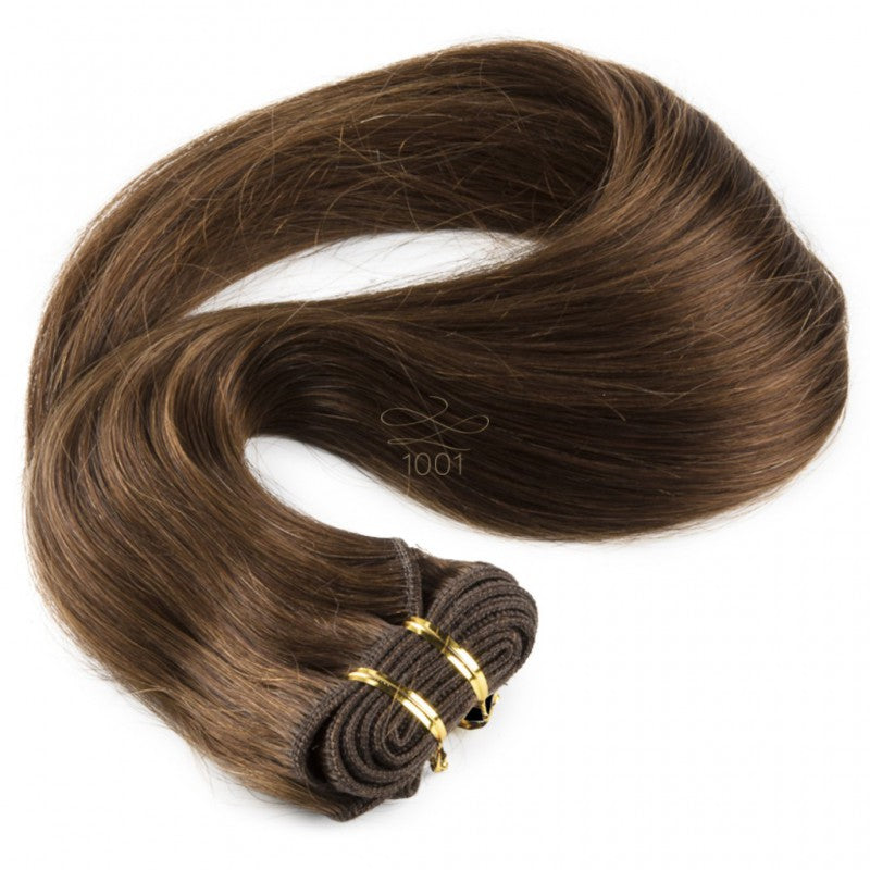 Tissage Cheveux raides naturels Marron Chocolat 56 Cm 100 Gr